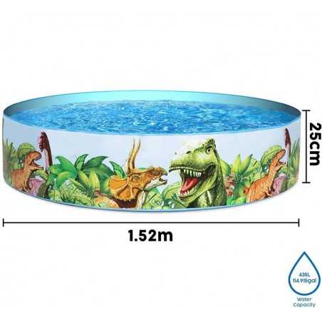 Piscina Infantil de PVC - 946 Lts - Ø 1,83 x H.0,38 Mtr - Bestway - Fill N' Fun Dinosaurios - 55022