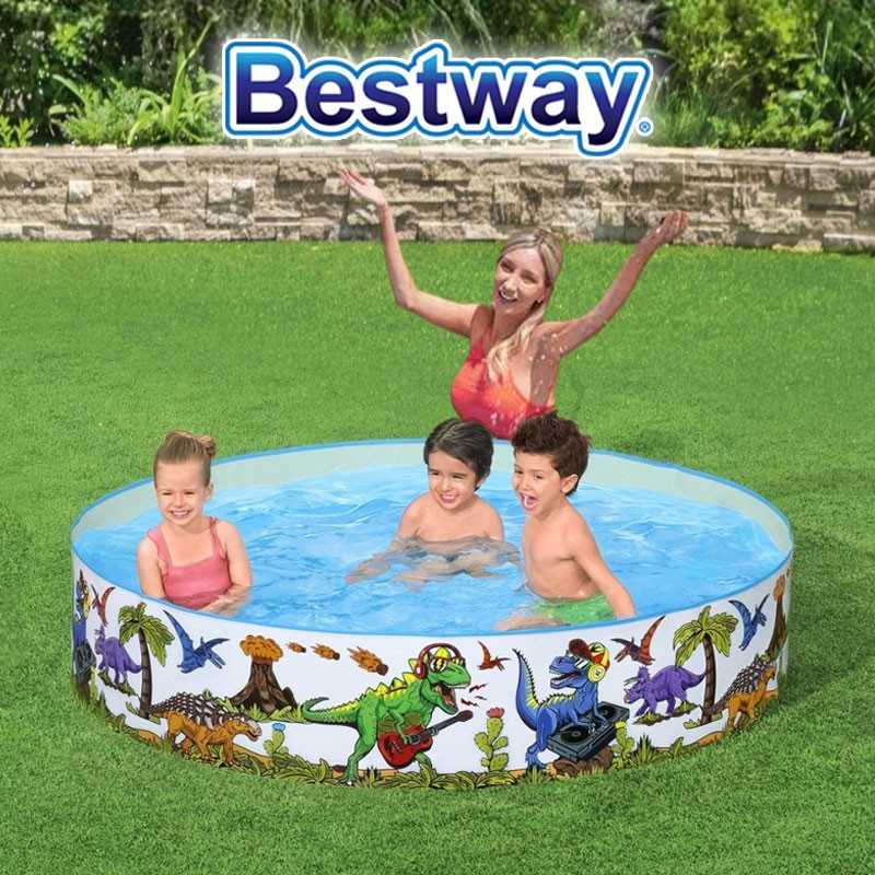 Piscina Infantil de PVC - 946 Lts - Ø 1,83 x H.0,38 Mtr - Bestway - Fill N' Fun Dinosaurios - 55022