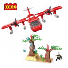 Avion de Bomberos de Rescate - Juego de Construcción - Cogo Blocks - 411 piezas