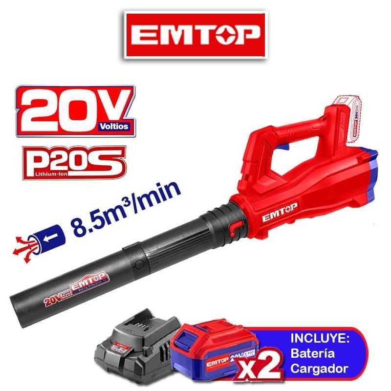 Soplador de hojas a Bateria - 20V - EMTOP - ELAB20428 - * Incluye Bateria y Cargador