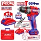 Taladro Percutor a Bateria 13mm - 66Nm - 20V - EMTOP - ECIDL206682 - Incluye 1 Bateria y Cargador