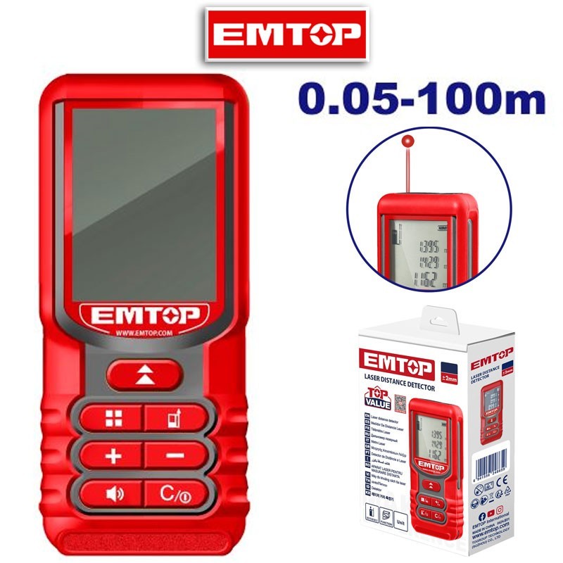 Medidor De Distancia Laser - EMTOP - EMDL1520 - 100 Metros