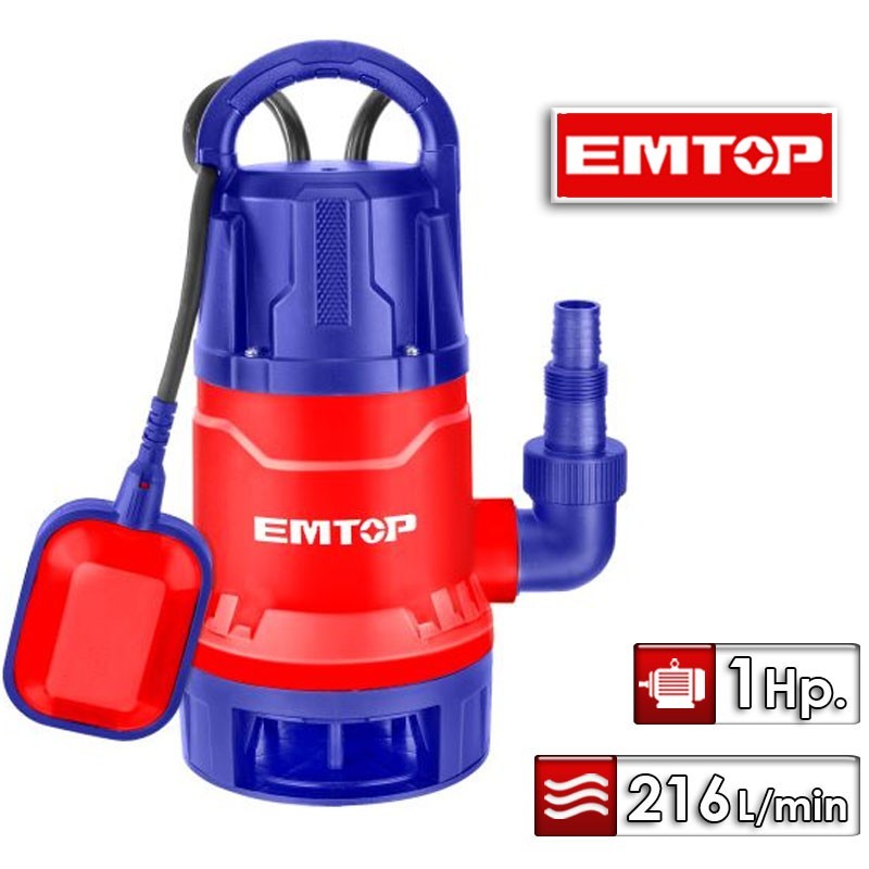 Bomba Sumergible para aguas residuales - 1,0 Hp - 216 L/min - 1" - EMTOP - EWPPQ07508