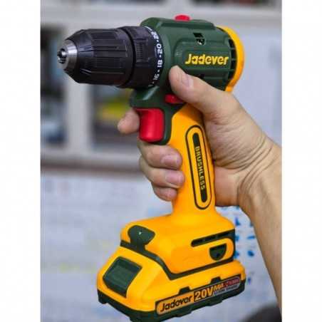 Taladro Atornillador a Bateria 10mm - 20V 50Nm - JADEVER - JDCDP5521 - Incluye Bateria y Cargador