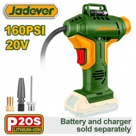 Compresor de aire a Batería - Inflador a Batería - 150 psi 20V - JADEVER - JDLN2520 - Sin Bateria
