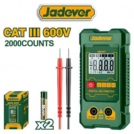 Multimetro Digital - JADEVER - JDDM1501 - TRUE RMS VDC 600V / VAC 600V