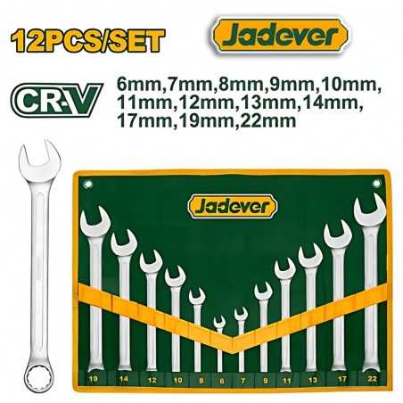 Juego de Llaves Combinadas - 12 Piezas - JADEVER - 6 a 22 mm - JDSP1M12