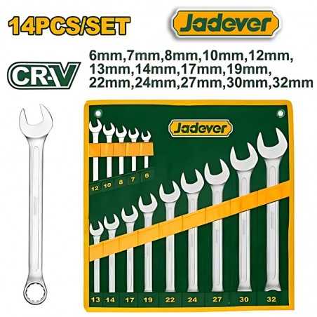 Juego de Llaves Combinadas - 14 Piezas - JADEVER - 6 a 32 mm - JDSP1M14