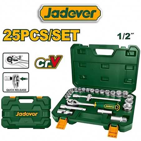Juego de Llave Criquet y Dados Hexagonales - 25 piezas - 10 a 32 mm - JADEVER - JDST2D25