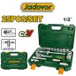 Juego de Llave Criquet y Dados Hexagonales - 25 piezas - 10 a 32 mm - JADEVER - JDST2D25