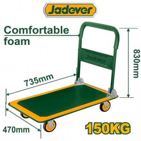 Carretilla de Plataforma Plegable 150Kg - 74x47x83cm - Jadever - JDWB1315
