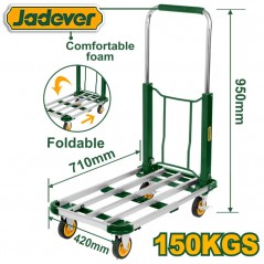 Carretilla de Plataforma Plegable 150Kg - 71x42x95cm - Jadever - JDWB9A15