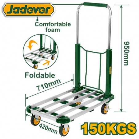 Carretilla de Plataforma Plegable 150Kg - 71x42x95cm - Jadever - JDWB9A15