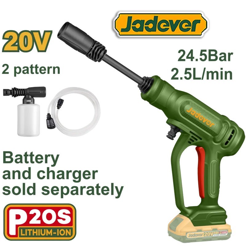 Hidrolavadora a Batería - 25bar 20V - JADEVER - JDQX0120 - Sin Bateria