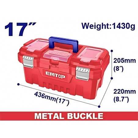Caja de Herramientas Plastica de 17" - EMTOP - EPBX1702