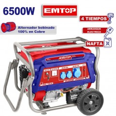 Generador Electrico 6500W Naftero - EMTOP - EGGRD6511 - Arranque Electrico