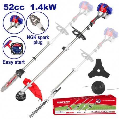 Multiherramienta Cortasetos, Desmalezadora, Sierra - Naftera - 2,2Hp - EMTOP - EGTC55211