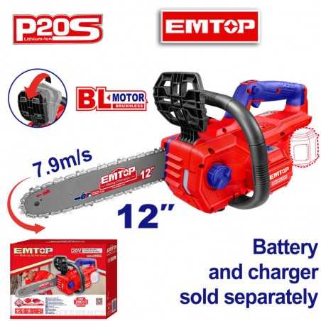 Motosierra a Batería 20V - 12" - Emtop - ELGA20128 - Sin Bateria