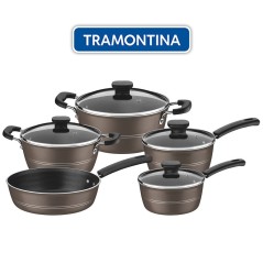 Juego de ollas de aluminio - 5 piezas - Tramontina - Sicilia Marron