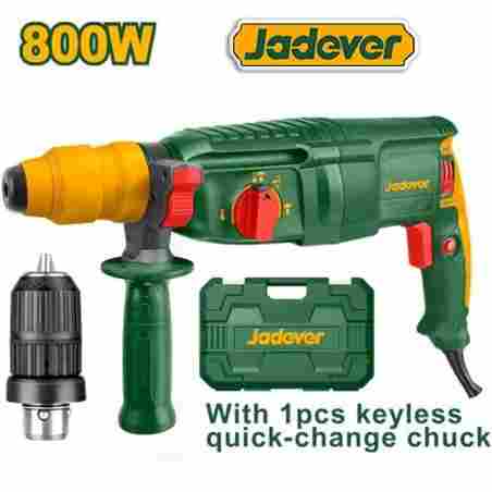 Rotomartillo Electrico - 800W - 2,5 J con Adaptador SDS plus y 13mm intercambiable - JADEVER - JDRH1D26-2