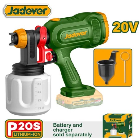 Pistola para Pintar a Batería 20V - JADEVER - JDSU3066 - Sin Bateria