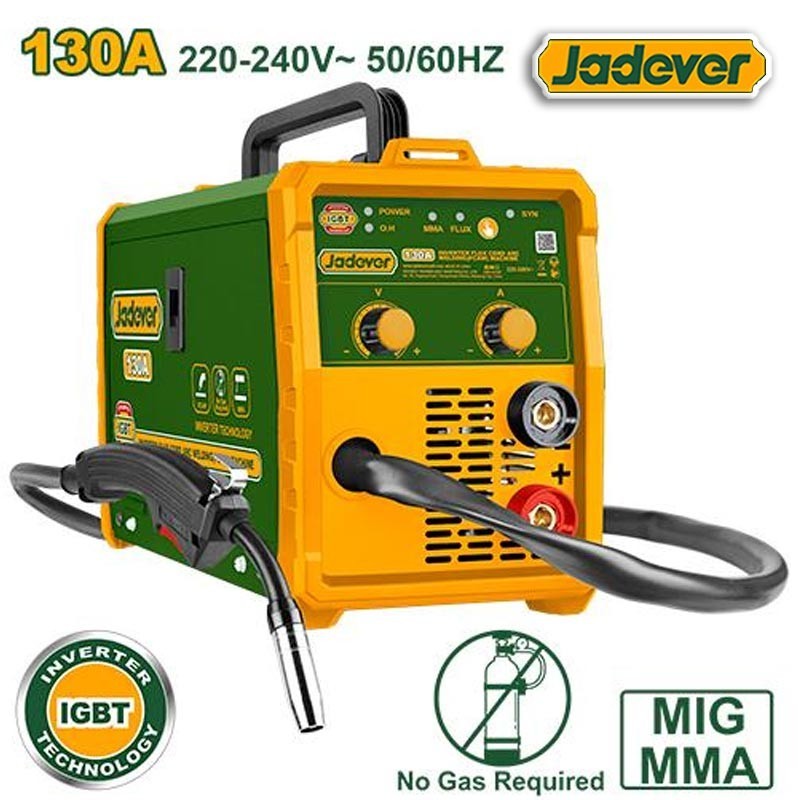 Soldador MMA / MIG Flux Sin Gas IGBT - 130A - JADEVER - JDWFC1303