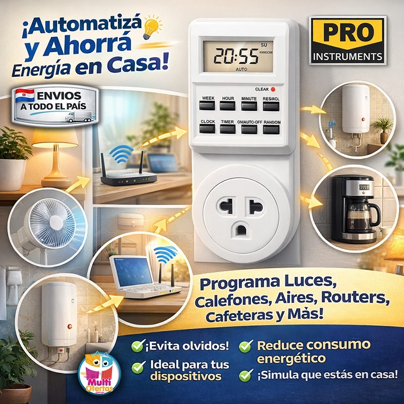 Timer Temporizador Digital Enchufable - Pro Instruments - TM03