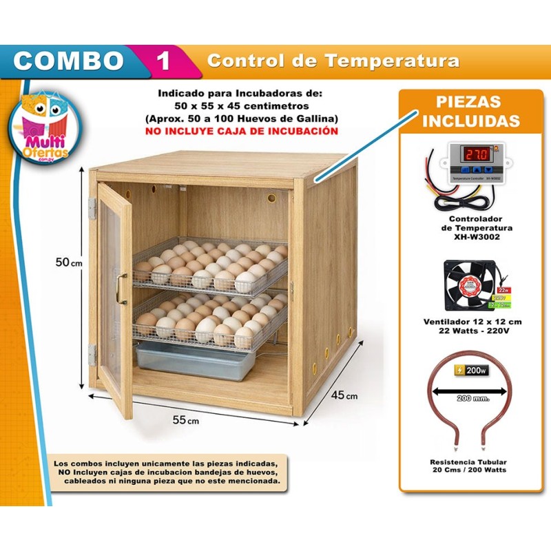 COMBO DE INCUBACION 1 - Control de Temperatura para Incubadoras de Huevos