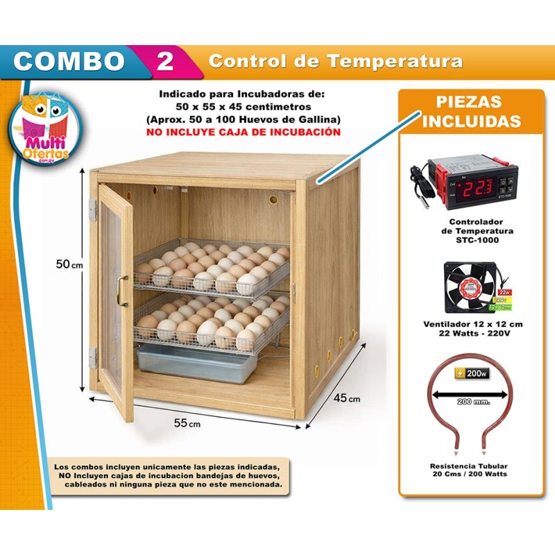 COMBO DE INCUBACION 2 - Control de Temperatura para Incubadoras de Huevos