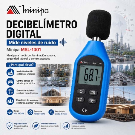 Decibelimetro Digital Compacto - Minipa - MSL-1301