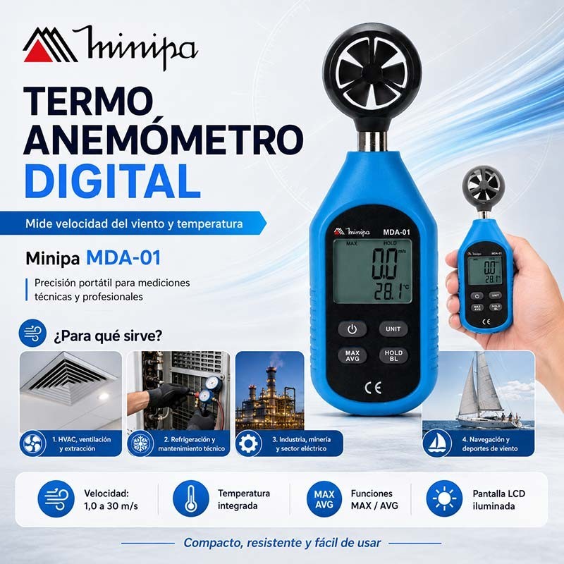 Termo Anemometro Digital Compacto - Minipa - MDA-01