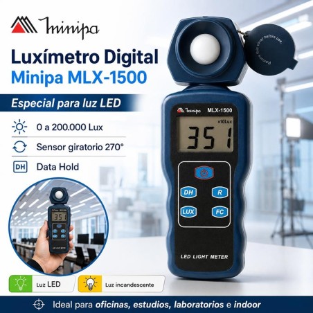 Luxímetro Digital para Luz LED - Minipa - MLX-1500