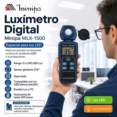 Luxímetro Digital para Luz LED - Minipa - MLX-1500