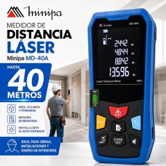 Medidor de Distancia Laser - Minipa - MD-40A - Distancias hasta 40 metros