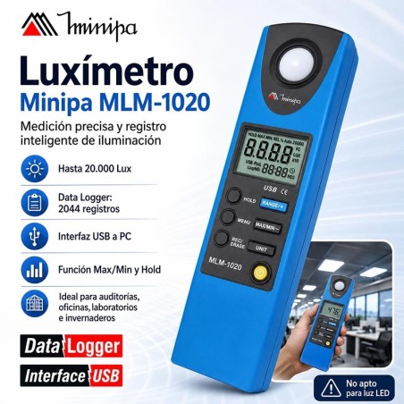 Luximetro - Minipa - MLM-1020 - Con registro de datos