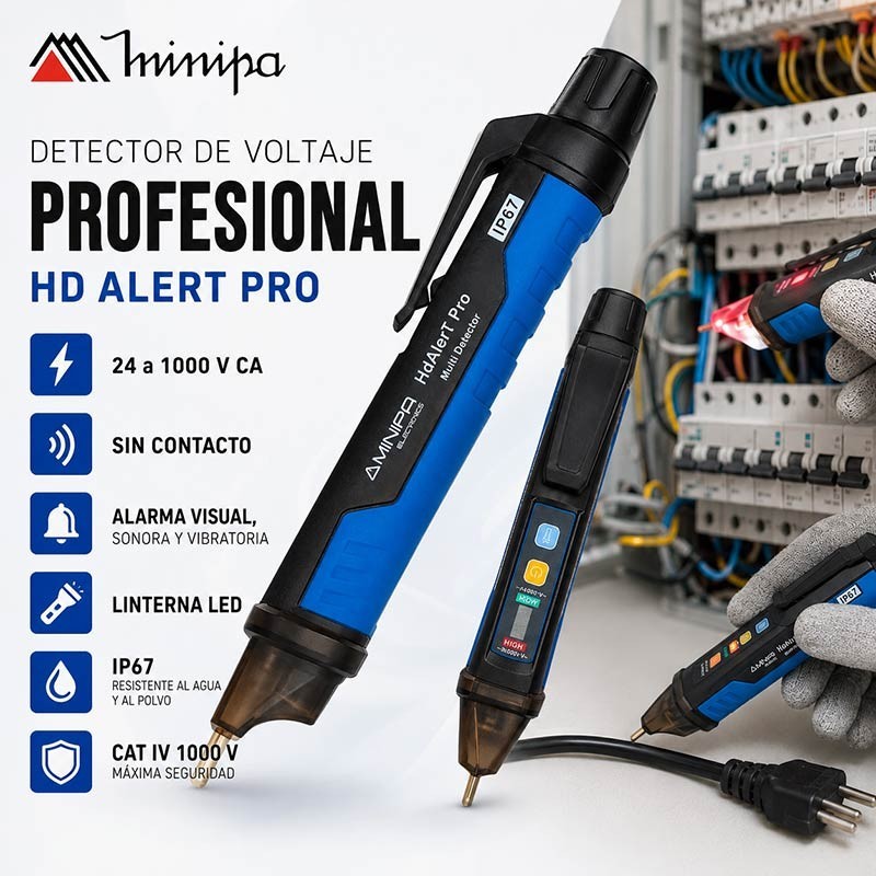 Detector de Voltaje Profesional Sin Contacto - Minipa - HD Alert Pro