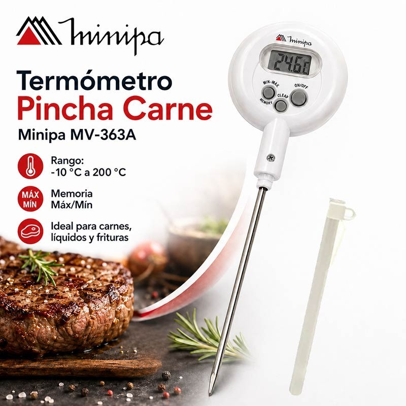 Termómetro Pincha Carne - Minipa - MV-363A - Escala -10 a +200°C