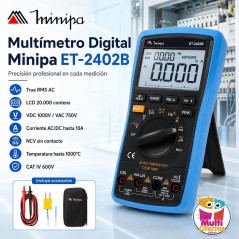 Multimetro Digital - Minipa - ET-2402B - True RMS AC / VDC 1000V / VAC 750V / ADC 10A / AAC 10A