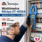 Pinza Wattímetro - Minipa - ET-4055A - True RMS AC / Pot. 600 kWh / Conexion a PC