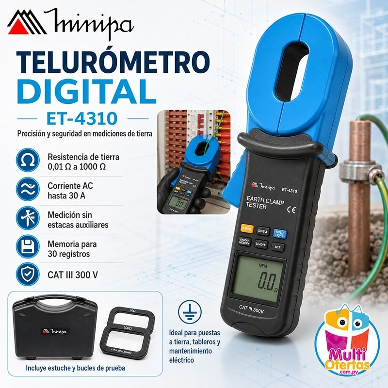Terrometro Telurometro Digital - Minipa - ET-4310 - 1000Ω / AAC 30A