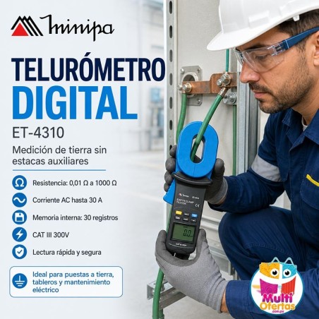 Terrometro Telurometro Digital - Minipa - ET-4310 - 1000Ω / AAC 30A