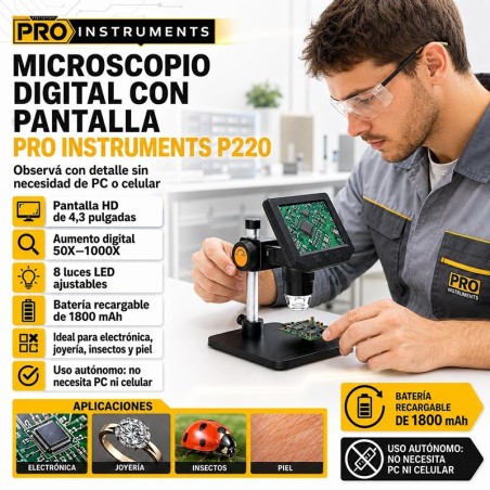 Microscopio Digital con Display - Pro Instruments