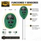 Medidor de suelo 3 en 1 - Pro Instruments - Humedad, Luz y pH del suelo