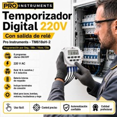 Timer Temporizador Digital 220V - Con salida de Relé - Pro Instruments - TM618sH-2
