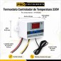 Termostato Controlador de Temperatura 220V con Sonda Incluida - Pro Instruments - XH-W3002