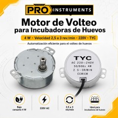 Motor de Volteo para incubadoras de Huevos - 220V - Pro Instruments - TYC
