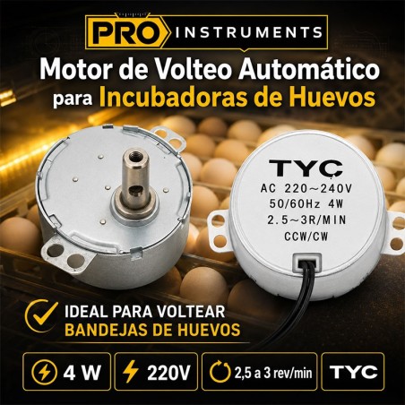 Motor de Volteo para incubadoras de Huevos - 220V - Pro Instruments - TYC