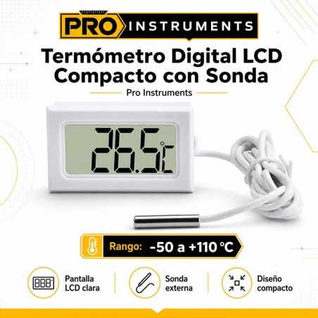 Termometro Digital LCD Compacto con Sonda - Pro Instruments - LX8009