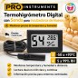 Termohigrometro Digital LCD Compacto con Sonda - Pro Instruments - TPM-30 - Temperatura y humedad