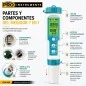 Phmetro Medidor de Calidad de Agua 7 en 1 - pH / TDS / S.G. / EC / Salinidad / ORP / Temperatura - Pro Instruments